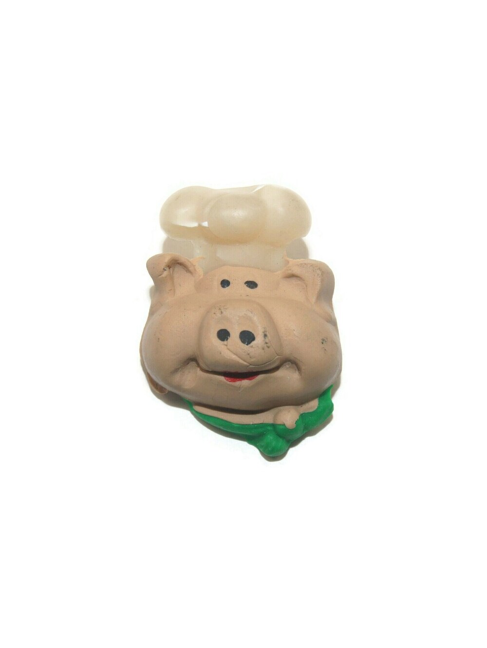 Vintage Pink Resin Pig with Chef's Hat Brooch.